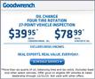 SERVICE COUPON! Oil Change, Four Tire Rotation, 27-Point Vehicle Inspection