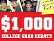 $1000 College Grad Rebate Open to Recent College Graduates Valid on Select New Toyota Models