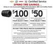 Spring Tire Savings... $50 - $100 rebate on 4 select tires 30-day tire price match