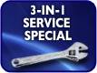 3-IN-1 Service Special Includes Free One-day Rental Car* 