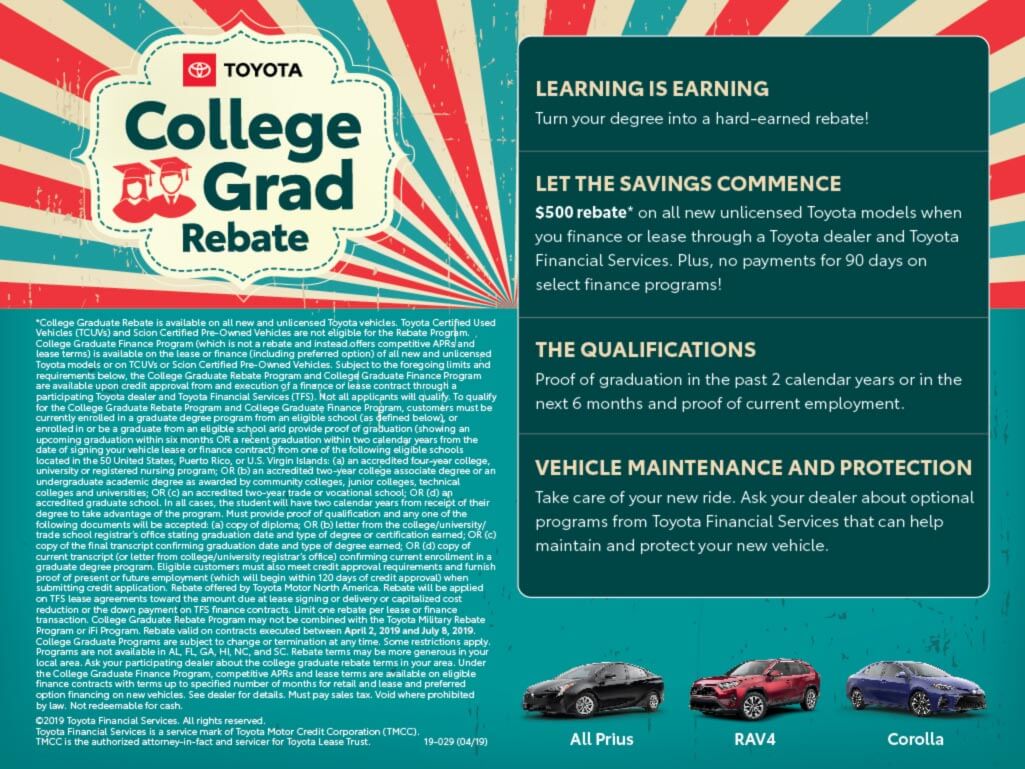 Toyota College Grad Rebate Info