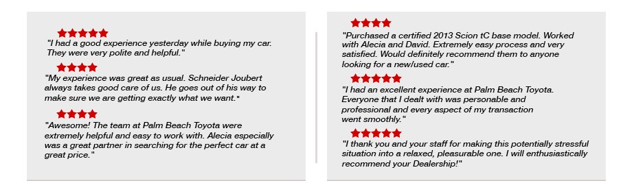 Our Customer Ratings