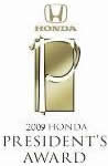 Honda 2009 Presidents Award