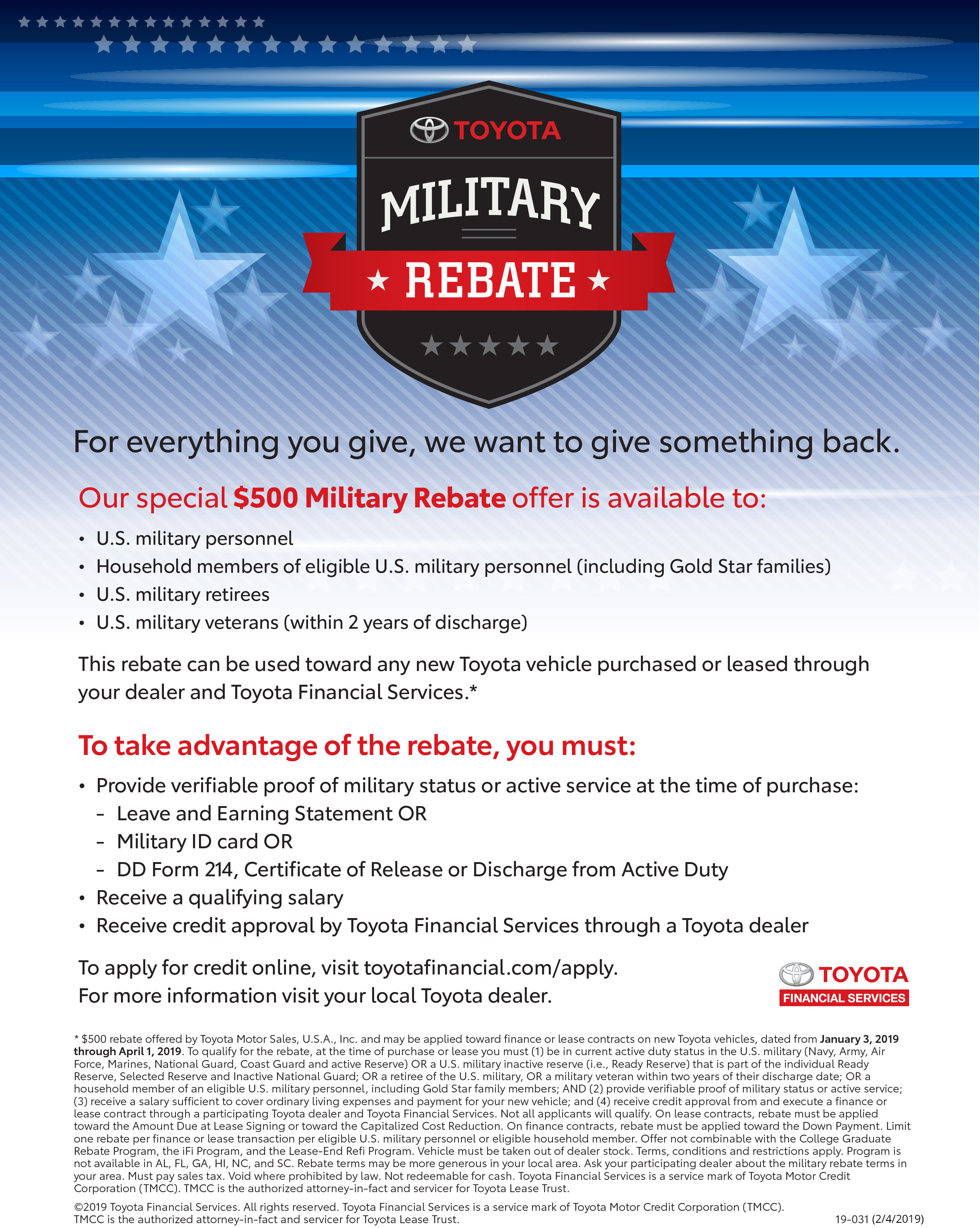 Toyota Military Rebate